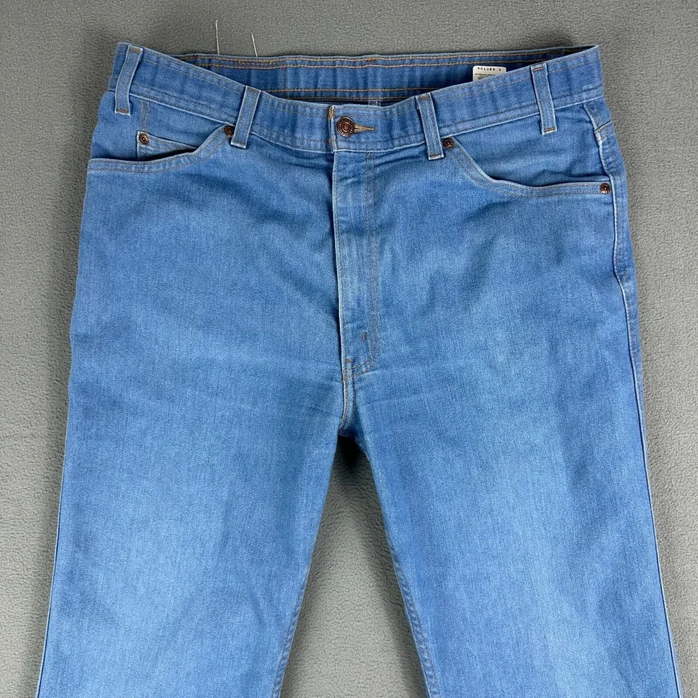 Levis 977 Jeans Mens 38x32 Brown Tab Vintage 2001‎ Straight Leg Blue